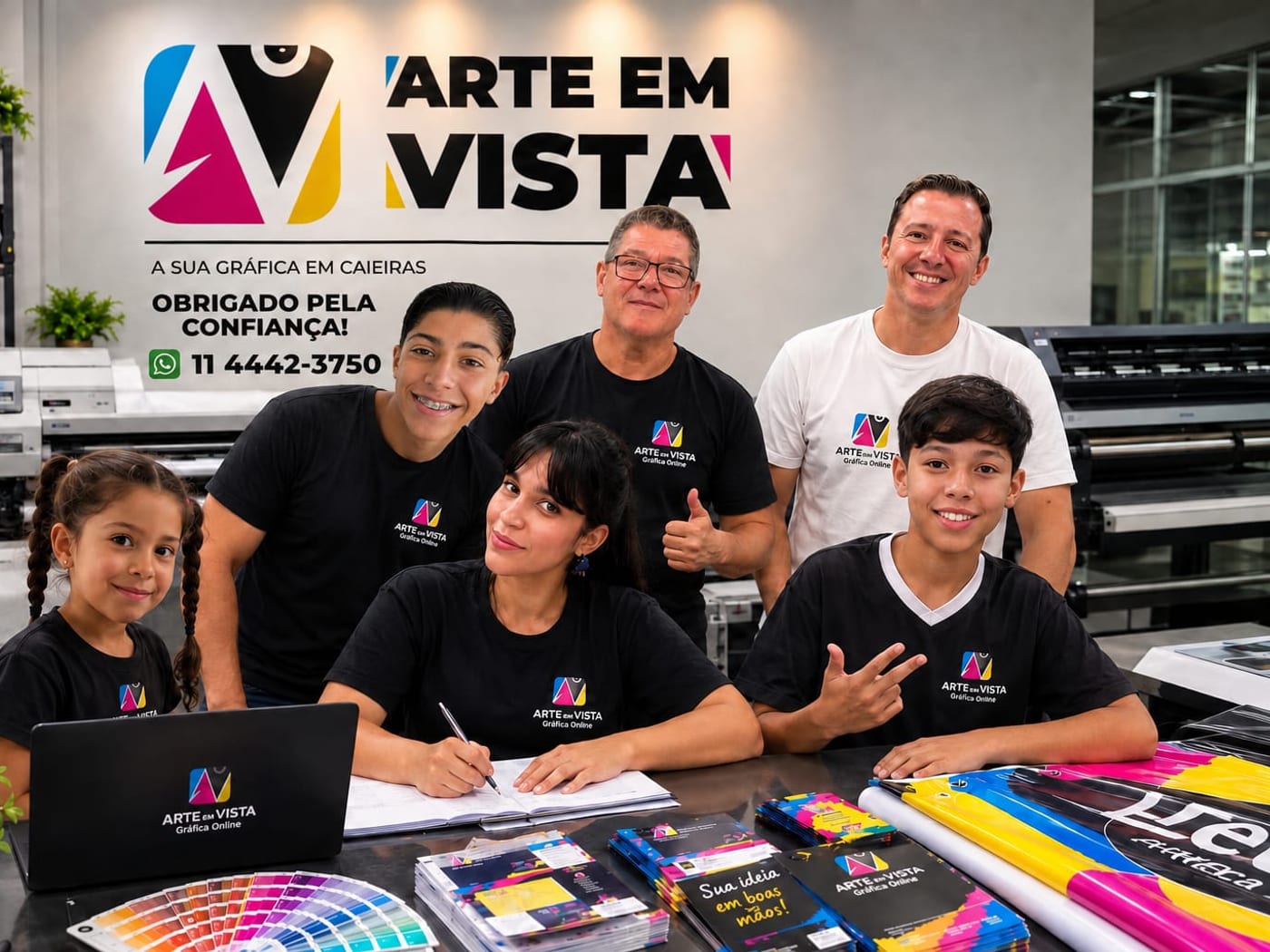 Equipe da Arte em Vista Gráfica, em Caieiras - SP